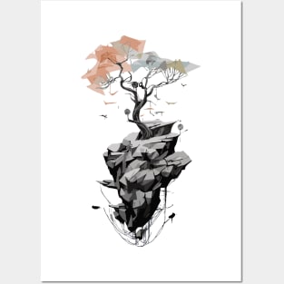 Tree and Stones Minimalist Posters and Art